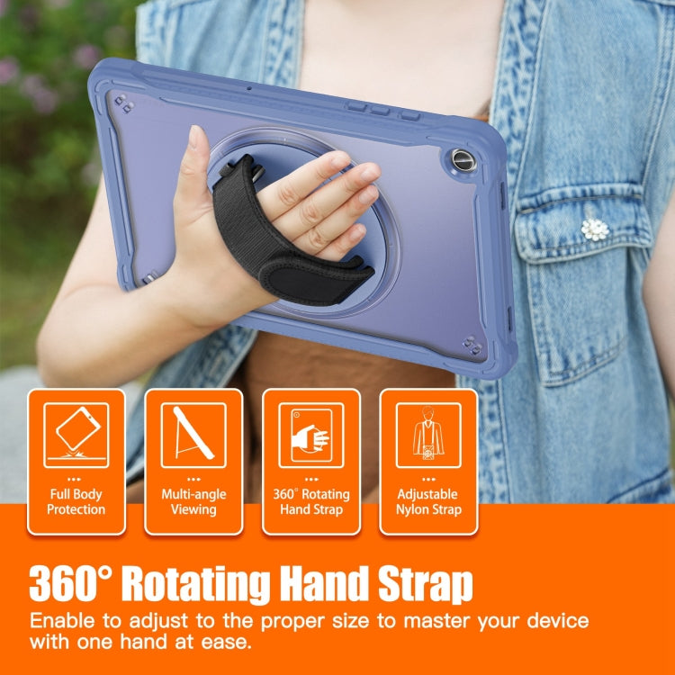 For Samsung Galaxy Tab A9+ X210/X215 Powerful Sailor Hand Grip Heavy Duty Hybrid Tablet Case with Strap(Lavender Grey) - Galaxy Tab A9+ by buy2fix | Online Shopping UK | buy2fix