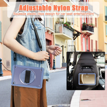 For Samsung Galaxy Tab A9+ X210/X215 Powerful Sailor Hand Grip Heavy Duty Hybrid Tablet Case with Strap(Lavender Grey) - Galaxy Tab A9+ by buy2fix | Online Shopping UK | buy2fix