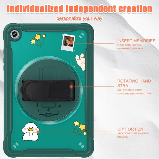 For Samsung Galaxy Tab A9+ X210/X215 Powerful Sailor Hand Grip Heavy Duty Hybrid Tablet Case with Strap(Dark Green) - Galaxy Tab A9+ by buy2fix | Online Shopping UK | buy2fix