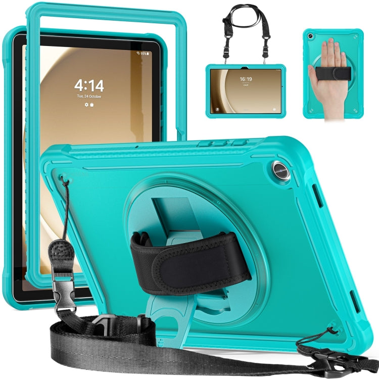 For Samsung Galaxy Tab A9+ X210/X215 Powerful Sailor Hand Grip Heavy Duty Hybrid Tablet Case with Strap(Light Blue) - Galaxy Tab A9+ by buy2fix | Online Shopping UK | buy2fix