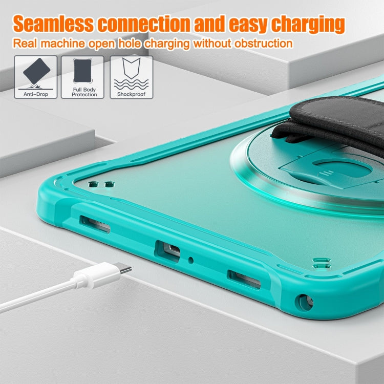 For Samsung Galaxy Tab A9+ X210/X215 Powerful Sailor Hand Grip Heavy Duty Hybrid Tablet Case with Strap(Light Blue) - Galaxy Tab A9+ by buy2fix | Online Shopping UK | buy2fix