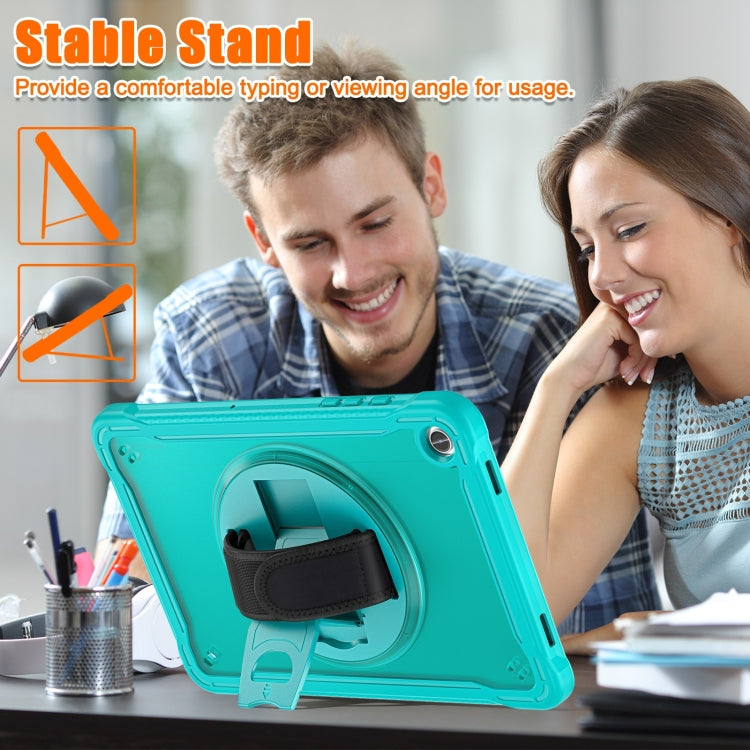 For Samsung Galaxy Tab A9+ X210/X215 Powerful Sailor Hand Grip Heavy Duty Hybrid Tablet Case with Strap(Light Blue) - Galaxy Tab A9+ by buy2fix | Online Shopping UK | buy2fix