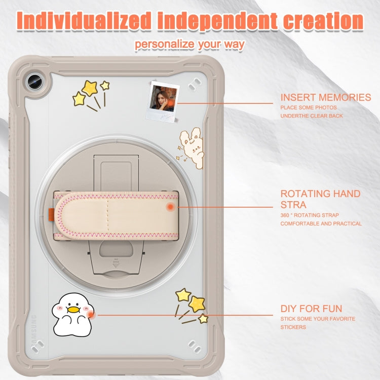 For Samsung Galaxy Tab A9+ X210/X215 Powerful Sailor Hand Grip Heavy Duty Hybrid Tablet Case with Strap(Khaki) - Galaxy Tab A9+ by buy2fix | Online Shopping UK | buy2fix