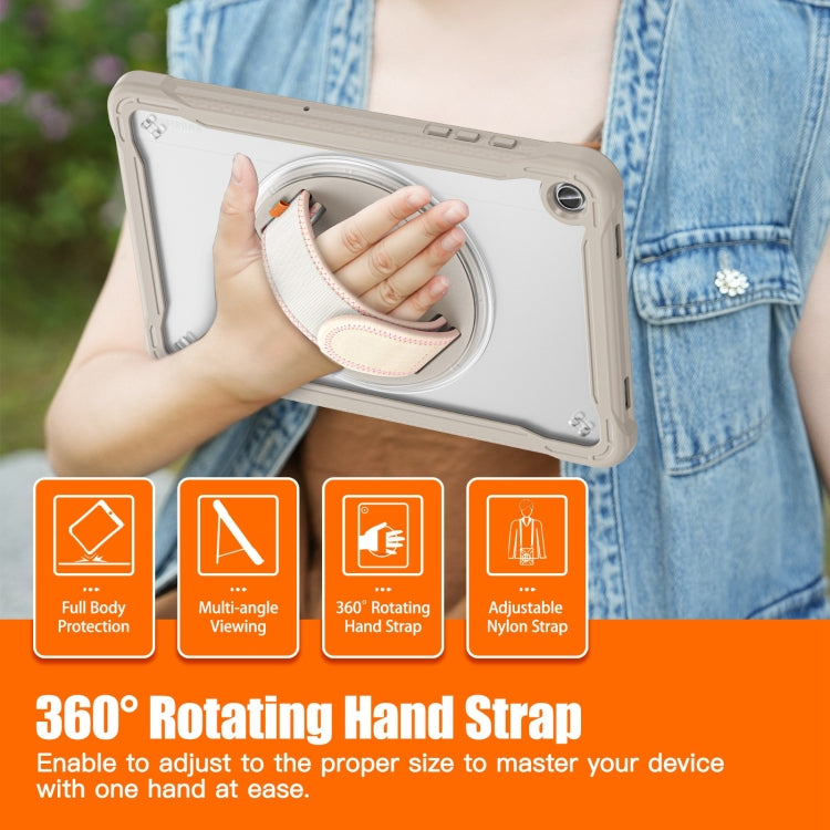 For Samsung Galaxy Tab A9+ X210/X215 Powerful Sailor Hand Grip Heavy Duty Hybrid Tablet Case with Strap(Khaki) - Galaxy Tab A9+ by buy2fix | Online Shopping UK | buy2fix