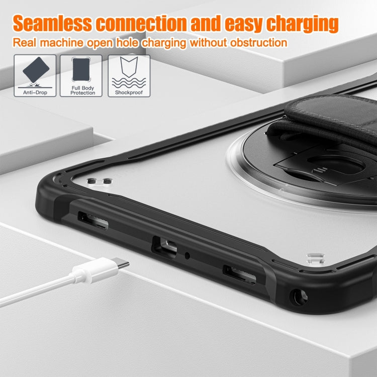 For Samsung Galaxy Tab A9+ X210/X215 Heavy Duty Hybrid Tablet Case with Handle & Strap(Transparent) - Galaxy Tab A9+ by buy2fix | Online Shopping UK | buy2fix