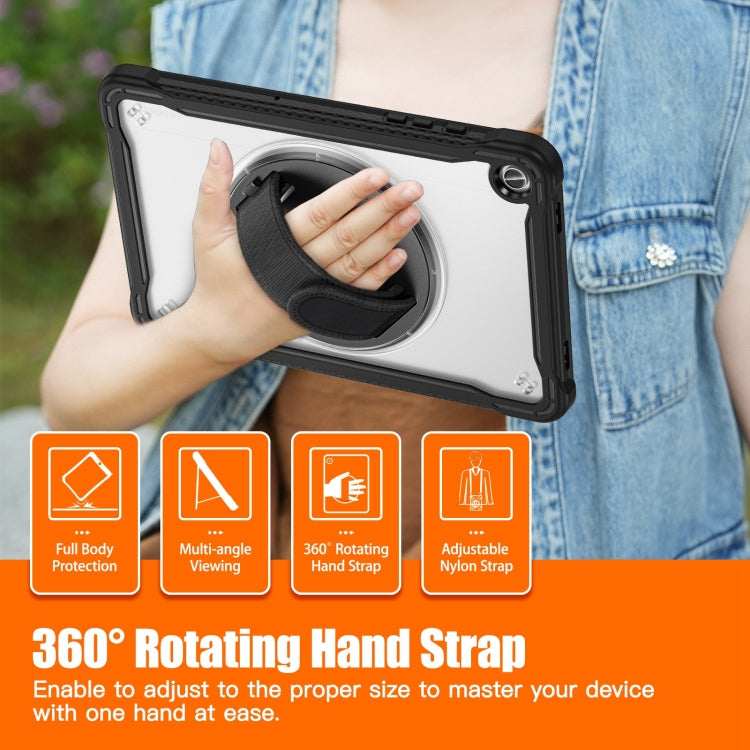 For Samsung Galaxy Tab A9+ X210/X215 Heavy Duty Hybrid Tablet Case with Handle & Strap(Transparent) - Galaxy Tab A9+ by buy2fix | Online Shopping UK | buy2fix