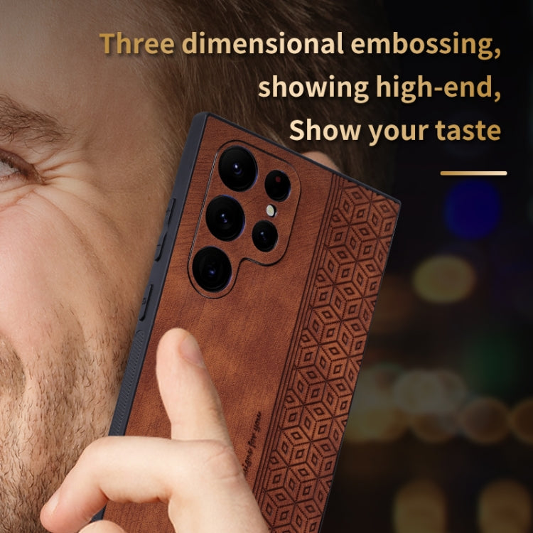 For Samsung Galaxy S24 Ultra 5G AZNS 3D Embossed Skin Feel Phone Case(Dark Green) by AZNS