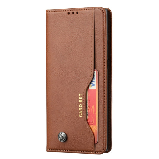 For Samsung Galaxy S25 Ultra 5G Knead Skin Texture Flip Leather Phone Case(Brown) by buy2fix