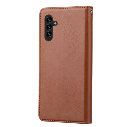 For Samsung Galaxy S25+ 5G Knead Skin Texture Flip Leather Phone Case(Brown) - Galaxy S25+ 5G Cases by buy2fix | Online Shopping UK | buy2fix