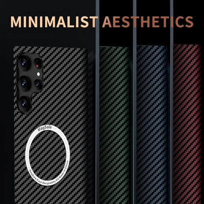 For Samsung Galaxy S25 5G Carbon Fiber Texture MagSafe Magnetic Phone Case(Black) by buy2fix