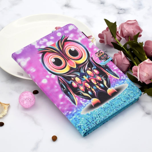 For Lenovo Tab M11/ Xiaoxin Pad 11 2024 Coloured Drawing Stitching Smart Leather Tablet Case(Owl) by buy2fix