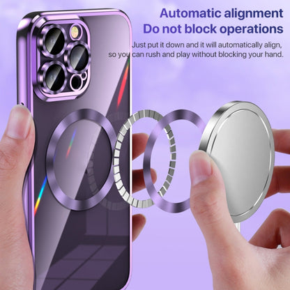 For iPhone 13 MagSafe CD Texture Metal Lens Frame Full Coverage Phone Case(Silver) - iPhone 13 Cases by buy2fix | Online Shopping UK | buy2fix