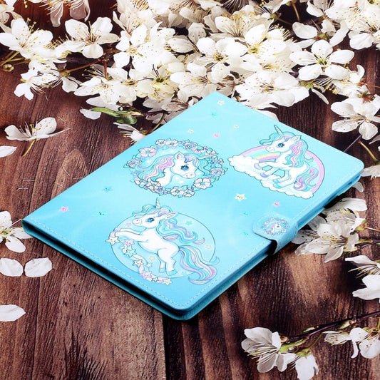 For Lenovo Tab M11/ Xiaoxin Pad 11 2024 Coloured Drawing Stitching Smart Leather Tablet Case(Unicorn) by buy2fix
