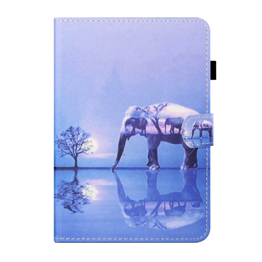 For Lenovo Tab M11/ Xiaoxin Pad 11 2024 Coloured Drawing Stitching Smart Leather Tablet Case(Tree and Elephant) by buy2fix