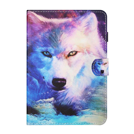 For Lenovo Tab M11/ Xiaoxin Pad 11 2024 Coloured Drawing Stitching Smart Leather Tablet Case(Wolf) by buy2fix