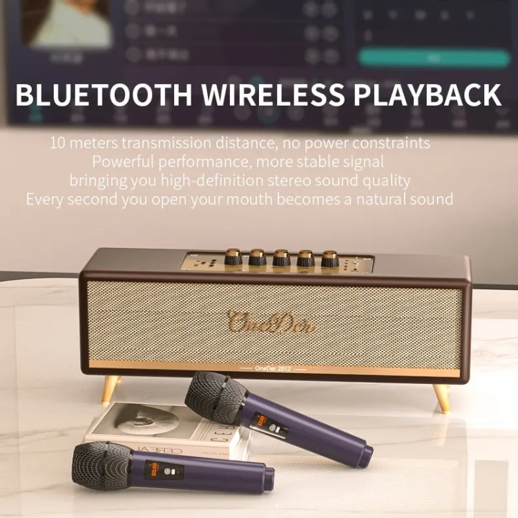 Oneder D8 Wireless Retro Dual Microphone Bluetooth Speaker(Black) - Desktop Speaker by OneDer | Online Shopping UK | buy2fix
