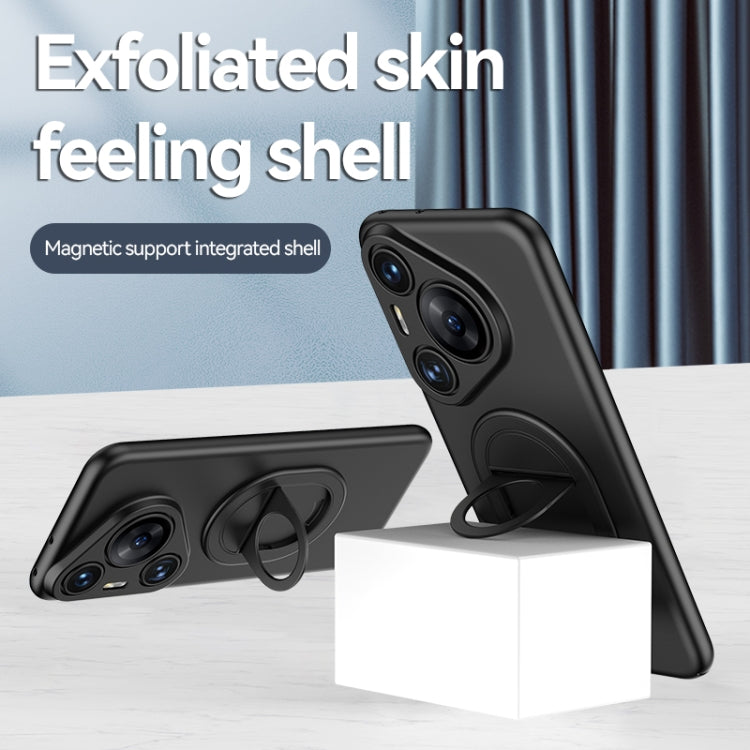 For Huawei Pura 70 Pro / Pura 70 Pro+ Magsafe Hidden Fold Holder Full Coverage Shockproof Phone Case(Black) - Huawei Cases by buy2fix | Online Shopping UK | buy2fix
