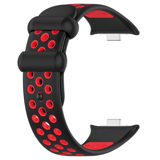 For Redmi Watch 4 Two Color Silicone Sports Watch Band(Black Red) by buy2fix