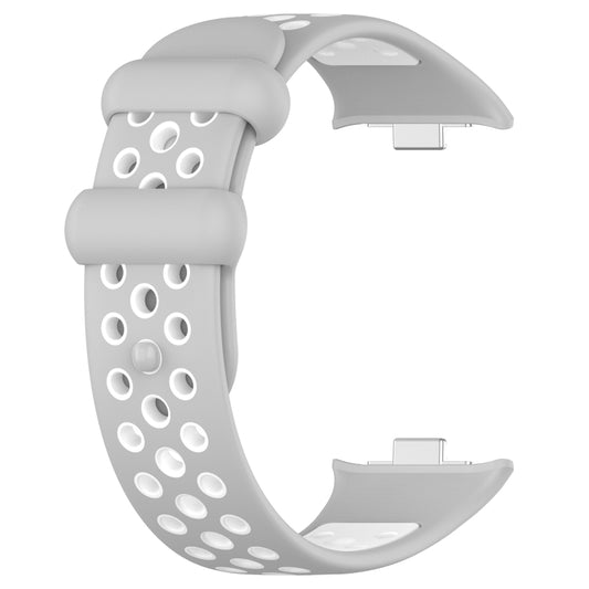 For Redmi Watch 4 Two Color Silicone Sports Watch Band(Grey White) by buy2fix