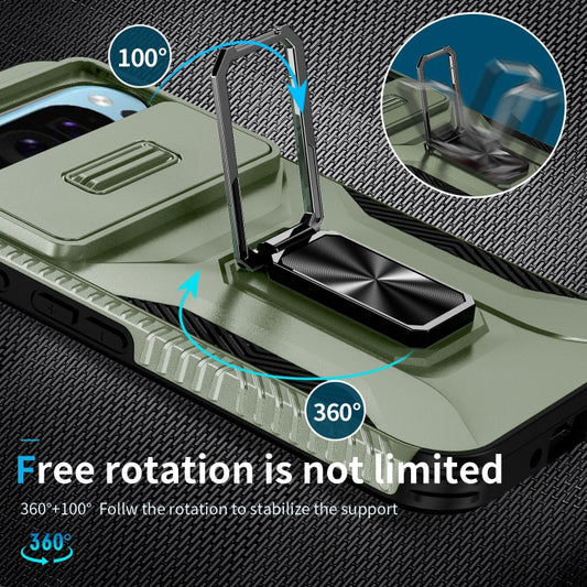 For Google Pixel 10 / 10 Pro / 9 / 9 Pro Sliding Camshield Holder Phone Case(Alpine Green) by buy2fix