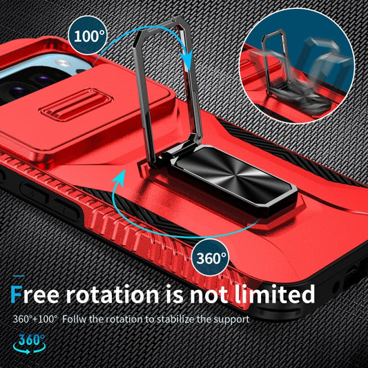 For Google Pixel 10 / 10 Pro / 9 / 9 Pro Sliding Camshield Holder Phone Case(Red) by buy2fix