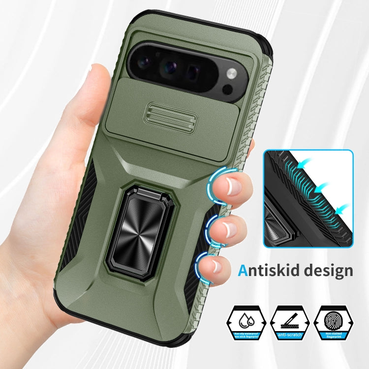 For Google Pixel 9 Pro XL Sliding Camshield Holder Phone Case(Alpine Green) - Google Cases by buy2fix | Online Shopping UK | buy2fix