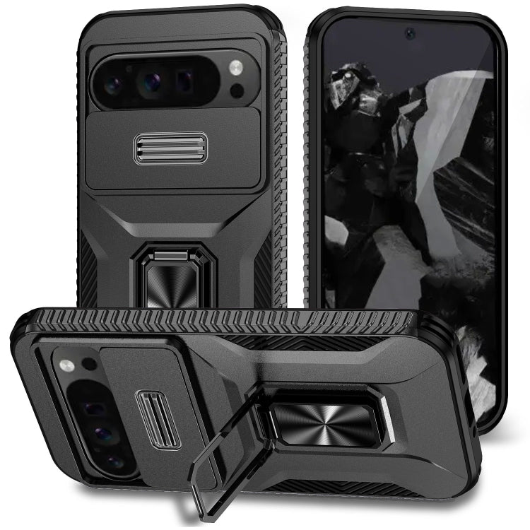 For Google Pixel 9 Pro XL Sliding Camshield Holder Phone Case(Black) by buy2fix