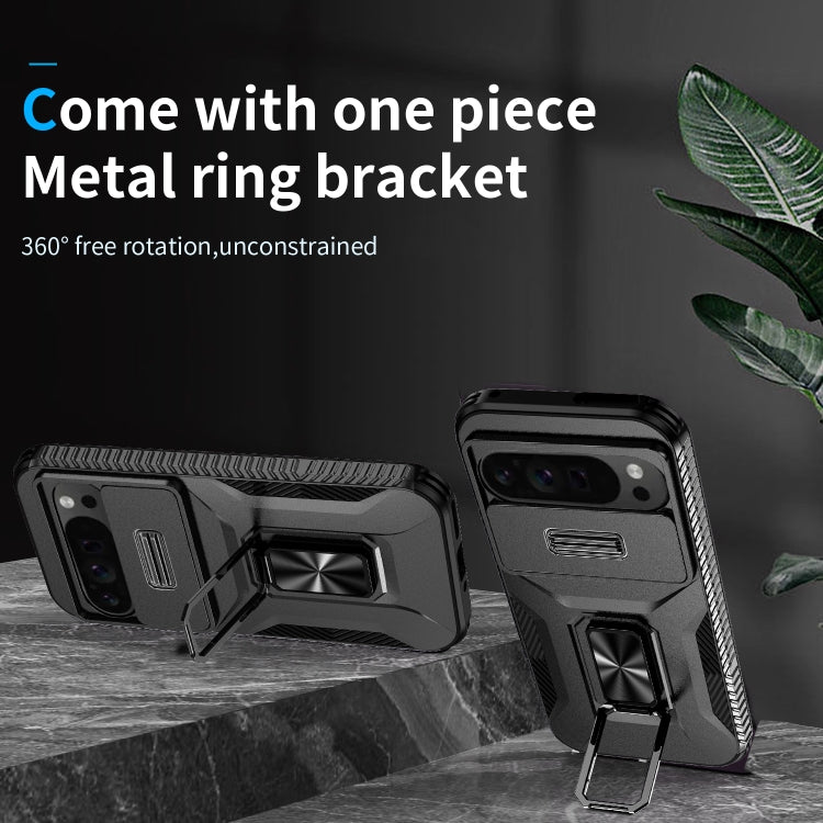 For Google Pixel 9 Pro XL Sliding Camshield Holder Phone Case(Black) by buy2fix