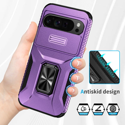 For Google Pixel 9 Pro XL Sliding Camshield Holder Phone Case(Purple) - Google Cases by buy2fix | Online Shopping UK | buy2fix