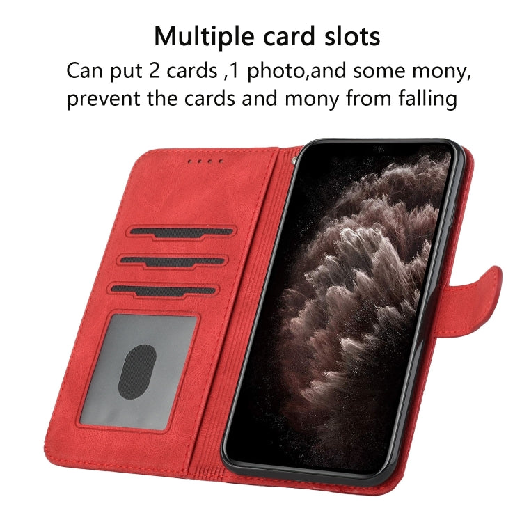 For Google Pixel 9 Cubic Skin Feel Flip Leather Phone Case(Red) - Google Cases by buy2fix | Online Shopping UK | buy2fix