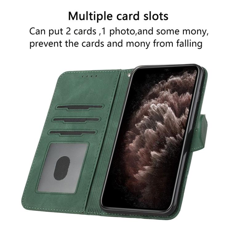 For Google Pixel 10 Pro XL Cubic Skin Feel Flip Leather Phone Case(Green) - Google Cases by buy2fix | Online Shopping UK | buy2fix