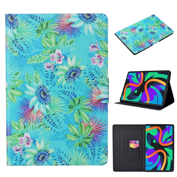 For Lenovo Tab M11/ Xiaoxin Pad 11 2024 Voltage Coloured Drawing Smart Leather Tablet Case(Flowers) by buy2fix