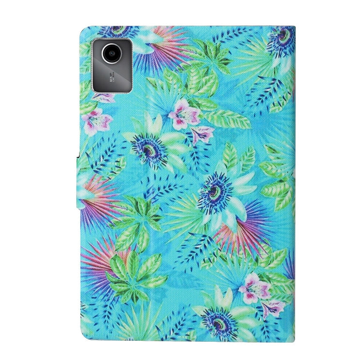 For Lenovo Tab M11/ Xiaoxin Pad 11 2024 Voltage Coloured Drawing Smart Leather Tablet Case(Flowers) by buy2fix