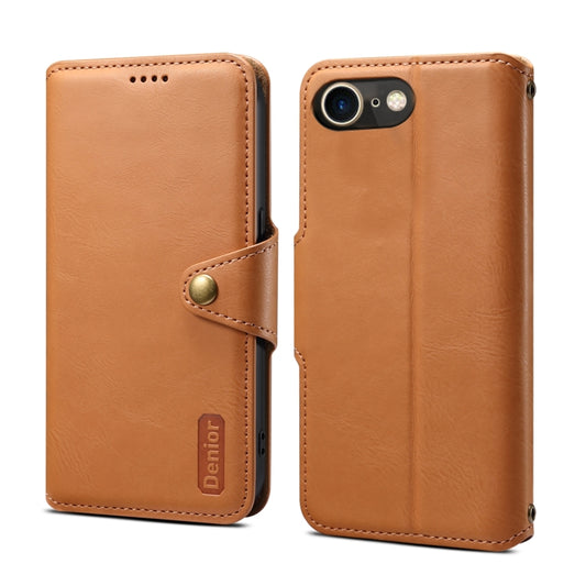 For iPhone SE 2022/SE 2020/6/7/8 Denior Cowhide Texture Wallet Style Leather Phone Case(Khaki) - iPhone SE 2022 / 2020 / 8 / 7 Cases by Denior | Online Shopping UK | buy2fix