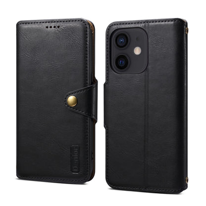 For iPhone 12 Denior Cowhide Texture Wallet Style Leather Phone Case(Black) - iPhone 12 / 12 Pro Cases by Denior | Online Shopping UK | buy2fix