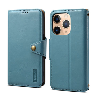 For iPhone 11 Pro Max Denior Cowhide Texture Wallet Style Leather Phone Case(Blue) - iPhone 11 Pro Max Cases by Denior | Online Shopping UK | buy2fix