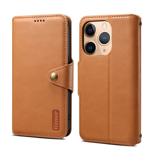 For iPhone 11 Pro Max Denior Cowhide Texture Wallet Style Leather Phone Case(Khaki) - iPhone 11 Pro Max Cases by Denior | Online Shopping UK | buy2fix