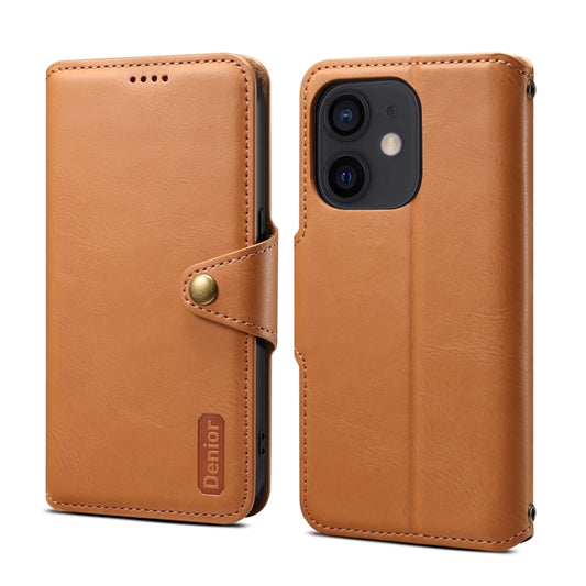 For iPhone 11 Denior Cowhide Texture Wallet Style Leather Phone Case(Khaki) - iPhone 11 Cases by Denior | Online Shopping UK | buy2fix