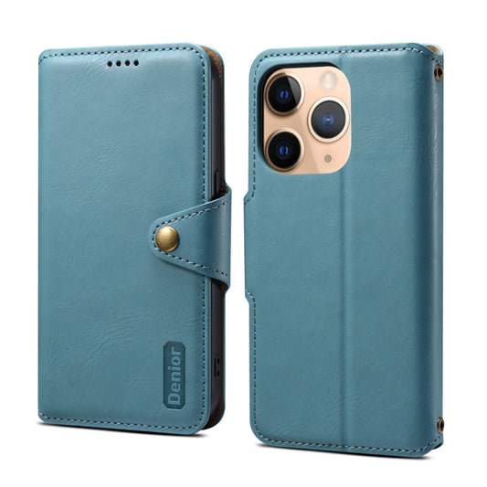 For iPhone 11 Pro Denior Cowhide Texture Wallet Style Leather Phone Case(Blue) - iPhone 11 Pro Cases by Denior | Online Shopping UK | buy2fix