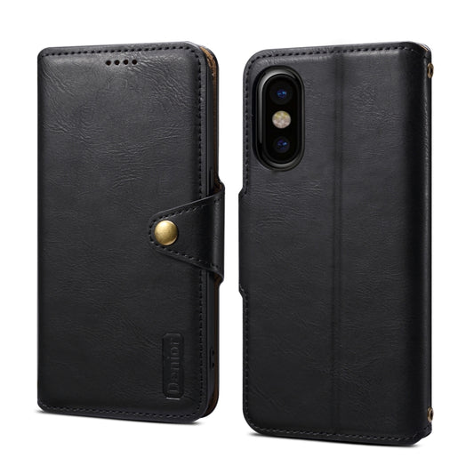 For iPhone XS / X Denior Cowhide Texture Wallet Style Leather Phone Case(Black) - More iPhone Cases by Denior | Online Shopping UK | buy2fix