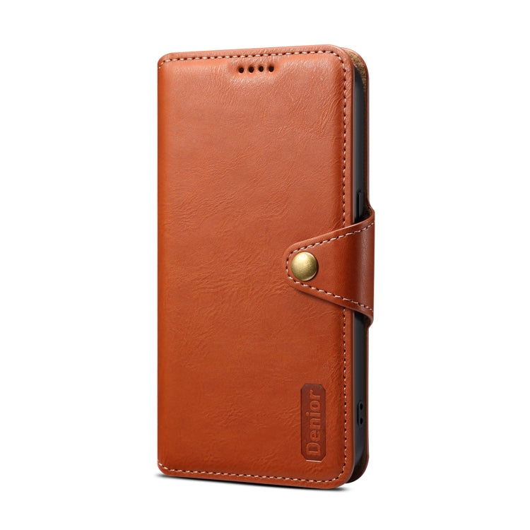 For iPhone XS / X Denior Cowhide Texture Wallet Style Leather Phone Case(Brown) - More iPhone Cases by Denior | Online Shopping UK | buy2fix
