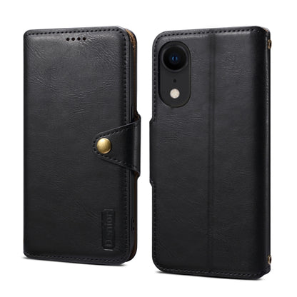 For iPhone XR Denior Cowhide Texture Wallet Style Leather Phone Case(Black) - More iPhone Cases by Denior | Online Shopping UK | buy2fix