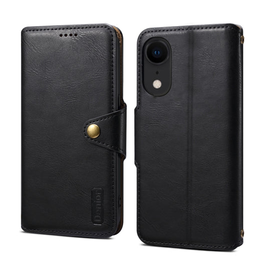 For iPhone XR Denior Cowhide Texture Wallet Style Leather Phone Case(Black) - More iPhone Cases by Denior | Online Shopping UK | buy2fix
