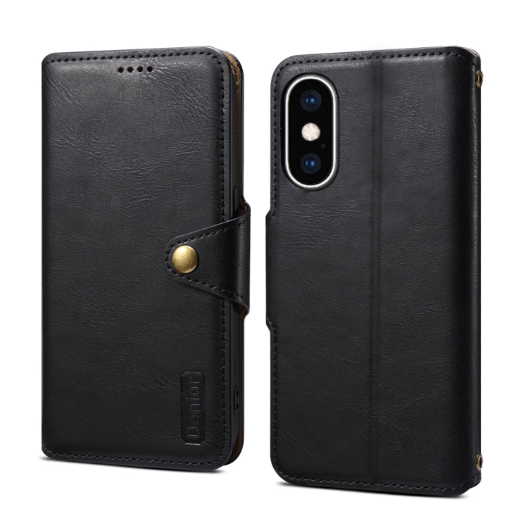 For iPhone XS Max Denior Cowhide Texture Wallet Style Leather Phone Case(Black) - More iPhone Cases by Denior | Online Shopping UK | buy2fix