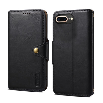 For iPhone 8 Plus / 7 Plus Denior Cowhide Texture Wallet Style Leather Phone Case(Black) - More iPhone Cases by Denior | Online Shopping UK | buy2fix