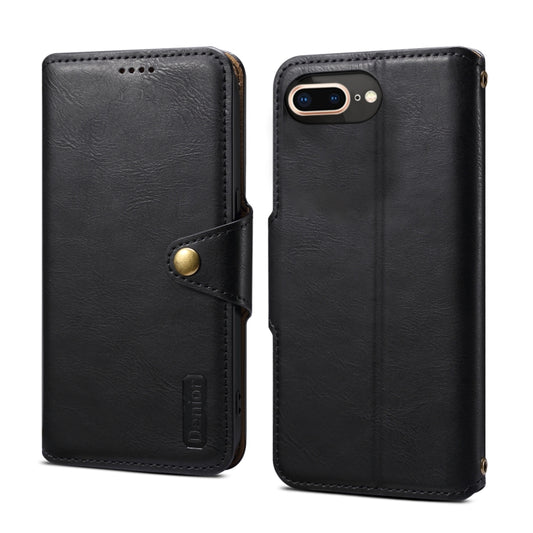 For iPhone 8 Plus / 7 Plus Denior Cowhide Texture Wallet Style Leather Phone Case(Black) - More iPhone Cases by Denior | Online Shopping UK | buy2fix