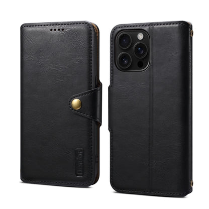 For iPhone 16 Pro Max Denior Cowhide Texture Wallet Style Leather Phone Case(Black) - iPhone 16 Pro Max Cases by Denior | Online Shopping UK | buy2fix