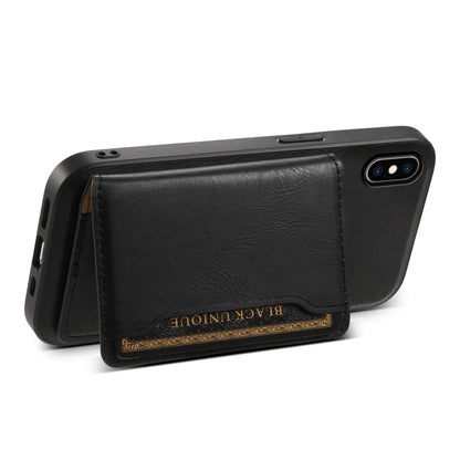 For iPhone XS Max Denior Cowhide Texture Leather MagSafe Detachable Wallet Phone Case(Black) - More iPhone Cases by Denior | Online Shopping UK | buy2fix