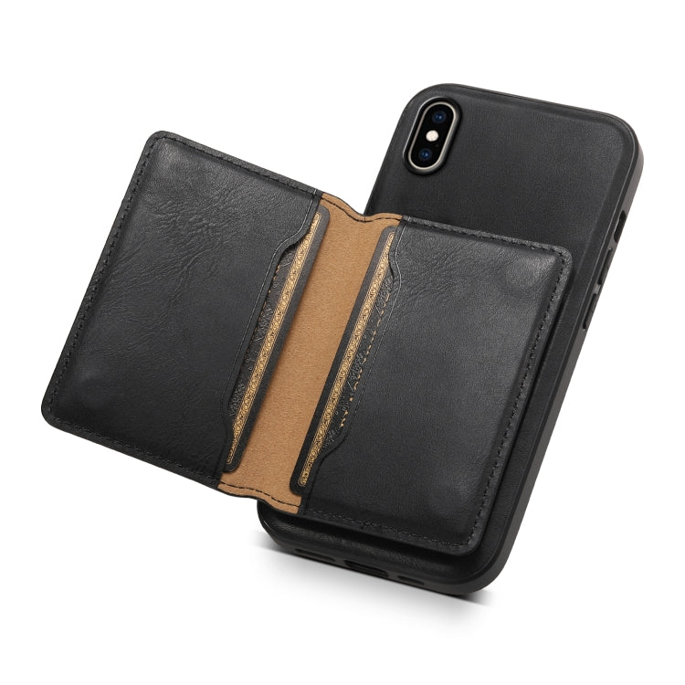 For iPhone XS Max Denior Cowhide Texture Leather MagSafe Detachable Wallet Phone Case(Black) - More iPhone Cases by Denior | Online Shopping UK | buy2fix