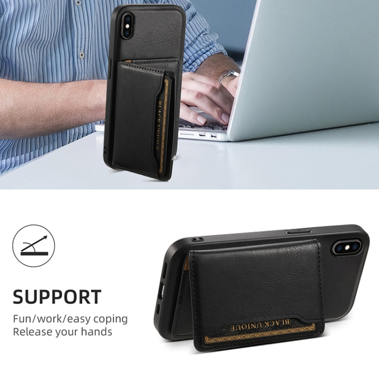 For iPhone XS Max Denior Cowhide Texture Leather MagSafe Detachable Wallet Phone Case(Black) - More iPhone Cases by Denior | Online Shopping UK | buy2fix